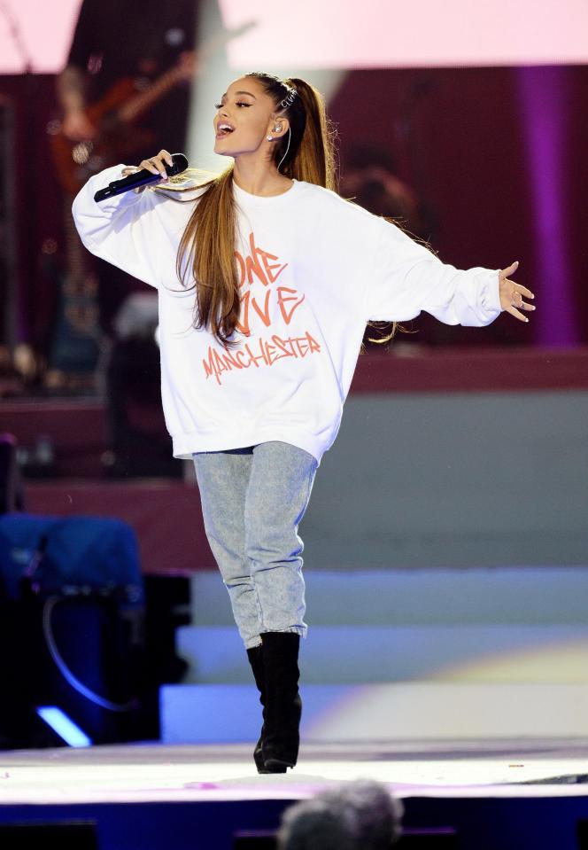  Ariana Grande performing at the One Love benefit concert for the Manchester Arena bombing victims