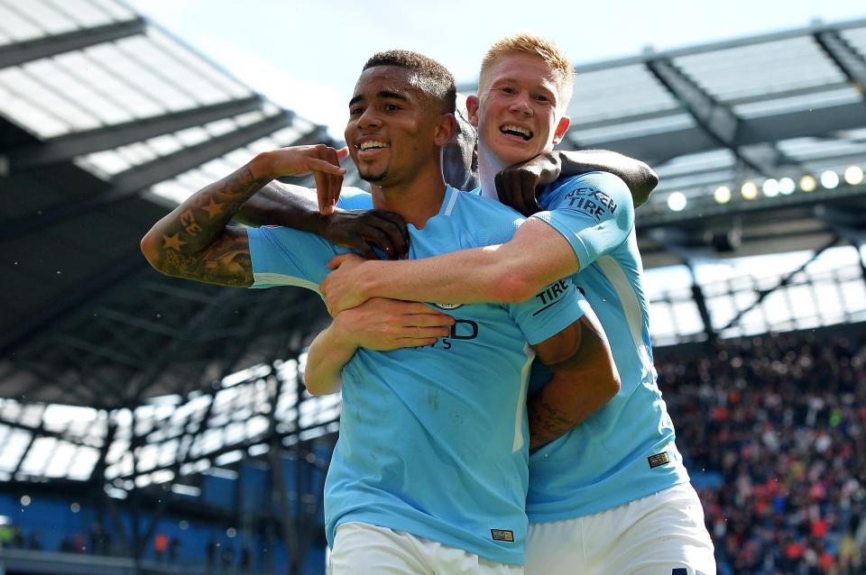  Gabriel Jesus with his trademark phone celebration in honour of his mum