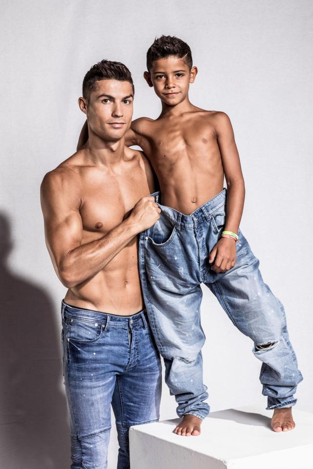 Cristiano Ronaldo models his new range with his son, perhaps the two of them will both feature in the movies he plans to make when he retires from football