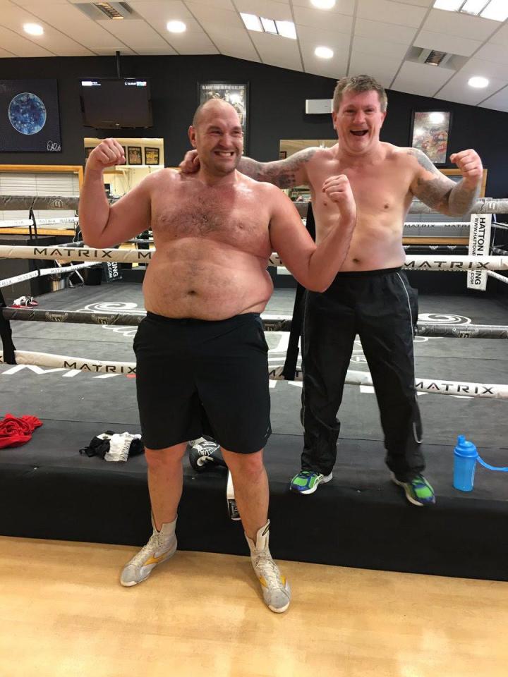 Tyson Fury was pictured looking out of shape alongside Ricky Hatton