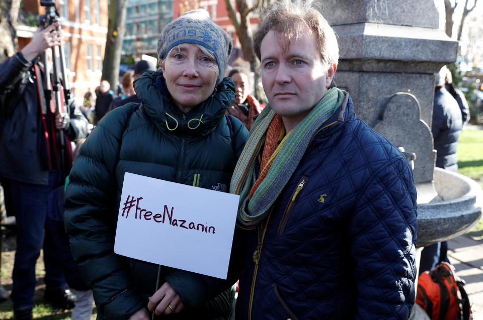  Her husband Richard pictured campaigning for Nazanin's release alongside film star Emma Thompson