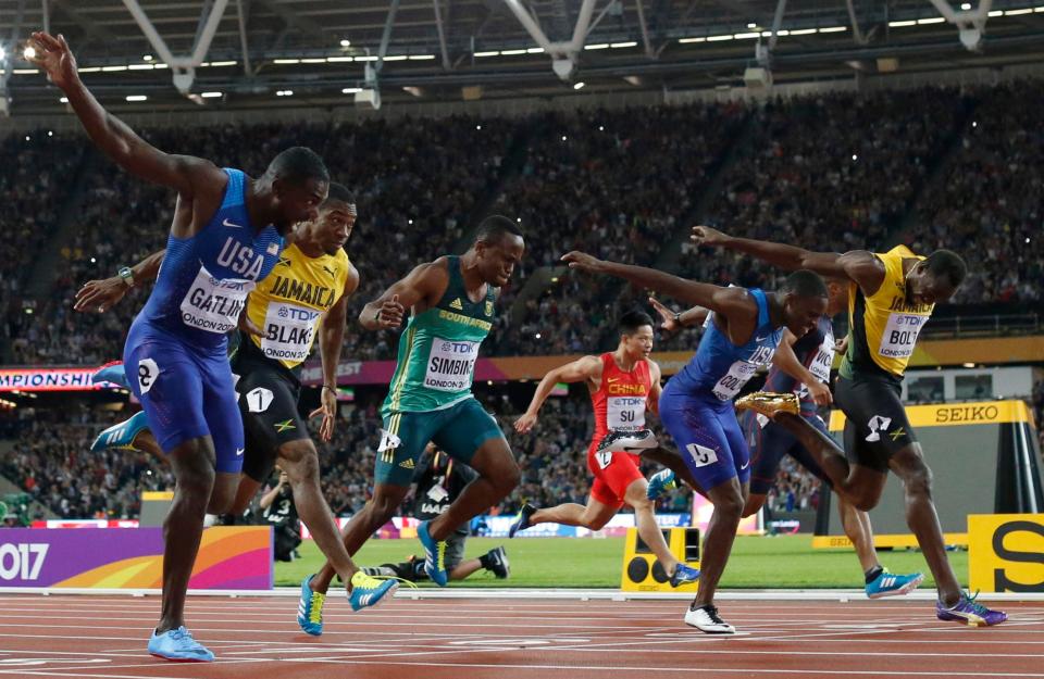 Justin Gatlin caused a major upset when he won the world 100m title last summer