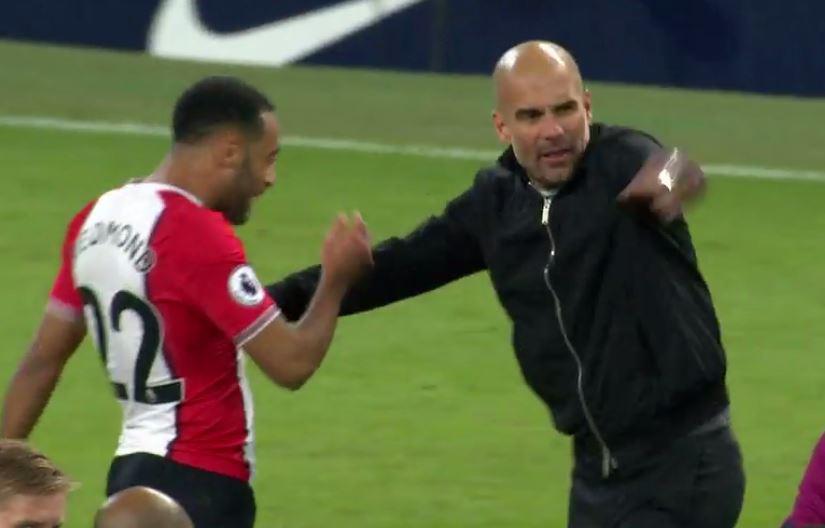 Pep Guardiola man-handled Nathan Redmond at the full time whistle