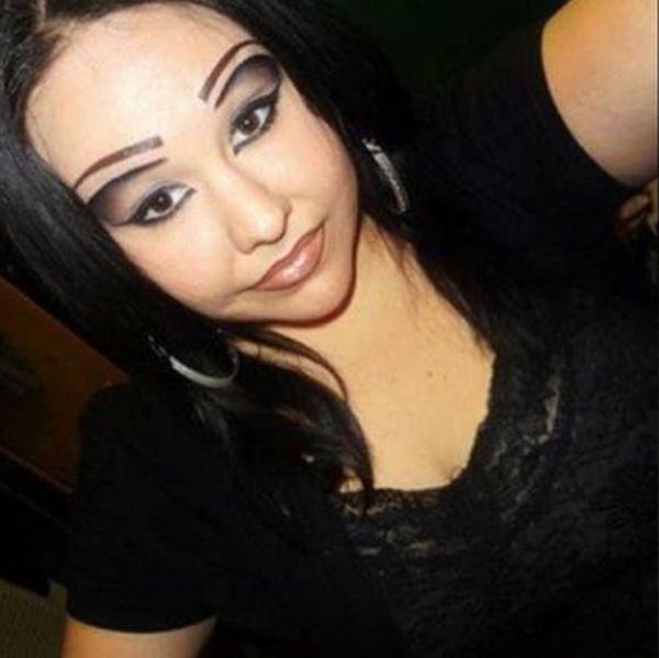  This girl seems to have two eyebrows, or is it three? It's enough to give you a headache