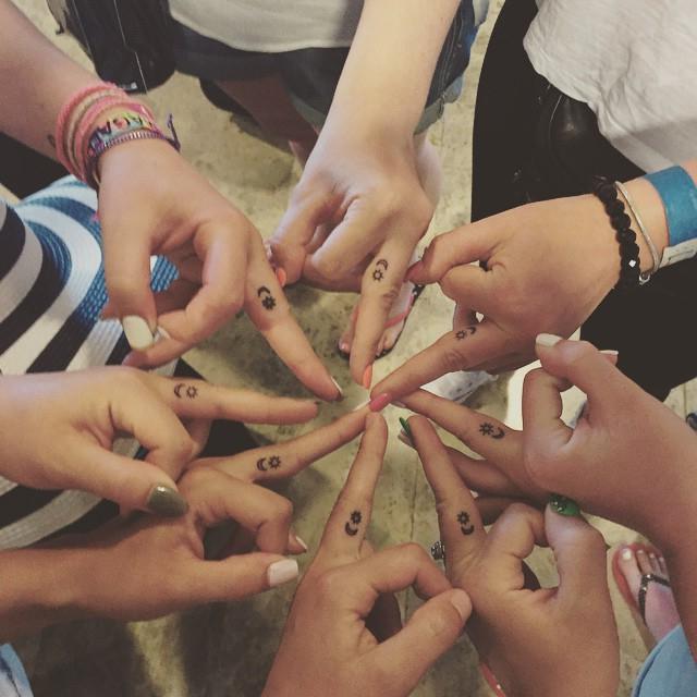  Eight mates had a tiny sun and moon etched on the inside of their middle finger to show their bond