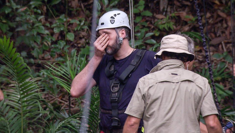  Iain Lee burst into tears tonight after his fear of heights got the better of him in the Dingo Dollar Challenge