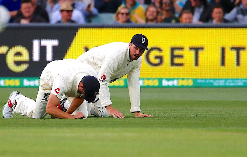 Alastair Cook and James Vince collided attempted a catch off Shaun Marsh