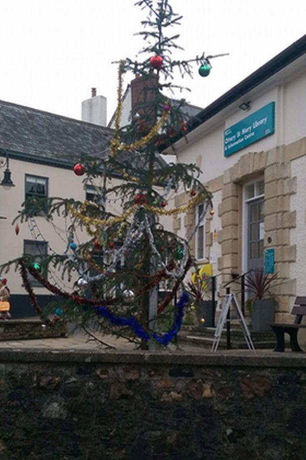 The pitiful Christmas tree was unveiled on Friday