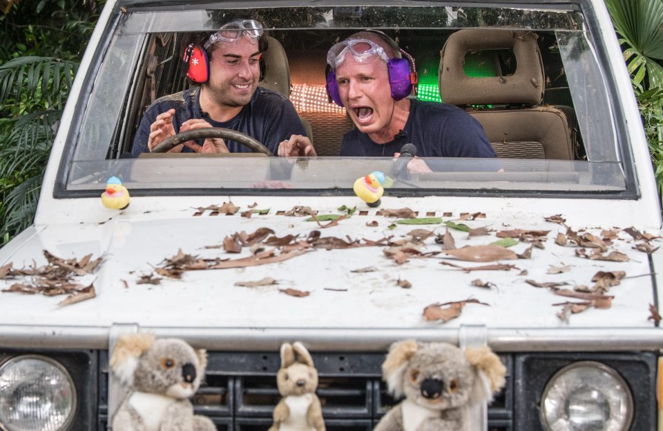  Jamie looked less than pleased with his new creepy friends