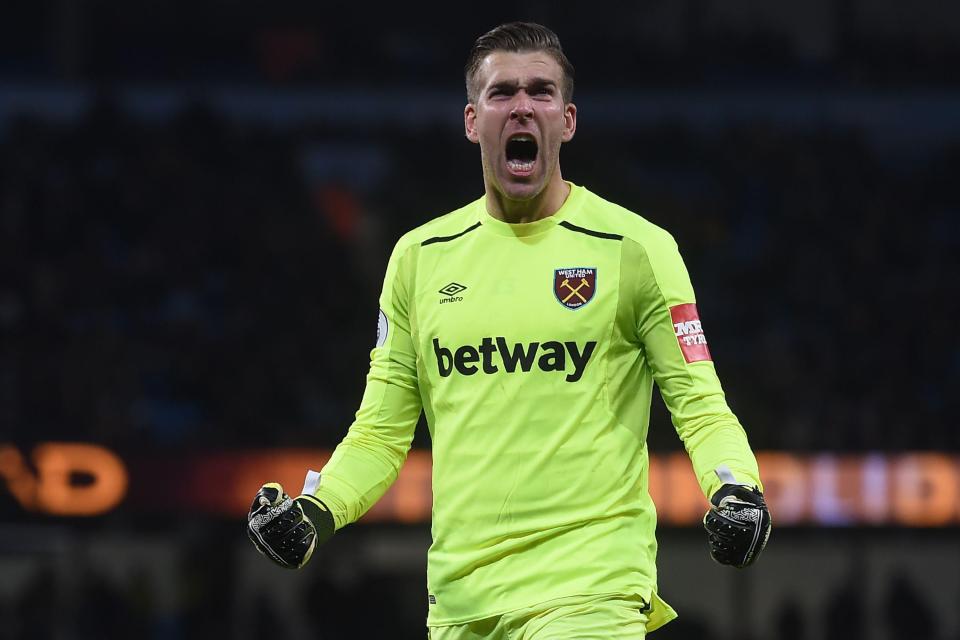  Adrian impressed in West Ham's 2-1 defeat at Manchester City