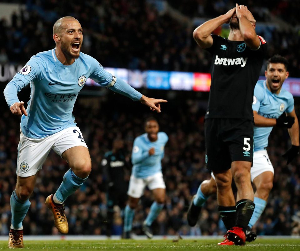  David Silva got the goal that finally did for West Ham