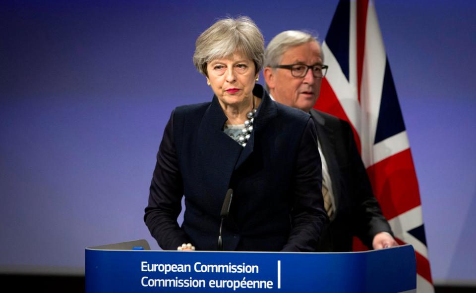  European Commission President Jean-Claude Juncker with Theresa May in Brussels