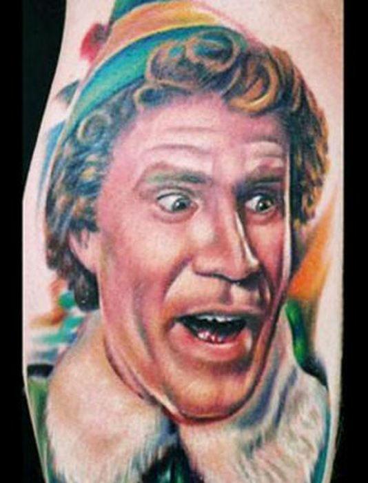  Buddy the Elf looks stunned in this colourful Christmas tatt