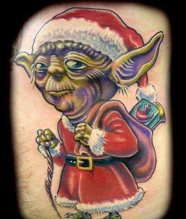  Yoda gets a yuletide makeover complete with Santa's famous red costume