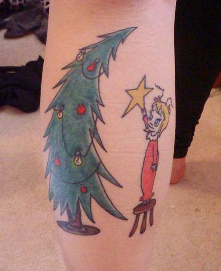  Body art fans have been making their love for Christmas known with bold festive designs