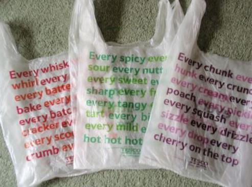  A set of three "collectable" red, green and purple bags sold for £1.99.