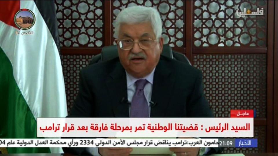  Palestinian President Mahmoud Abbas said Trump's speech was a declaration that the US was withdrawing from the peace process