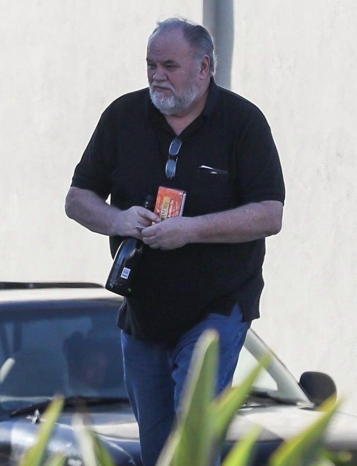  Thomas Markle holds tea and champagne after saying he would be delighted to give his daughter away to Prince Harry