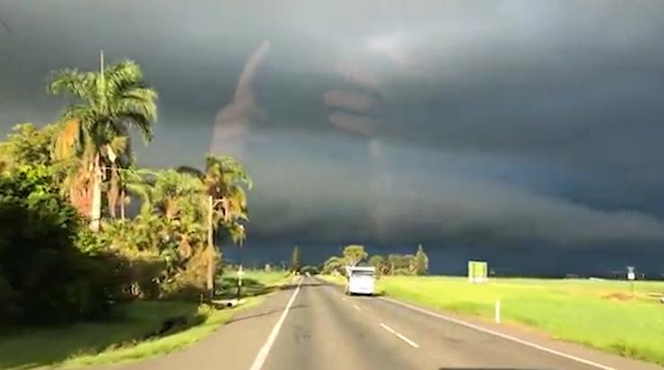  Healing hands: the eerie image of what appears to be God's hands was captured during a storm in Australia