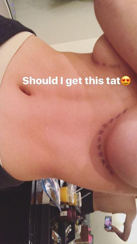  Bella Thorne has asked fans to help her choose an underboob tattoo on Instagram