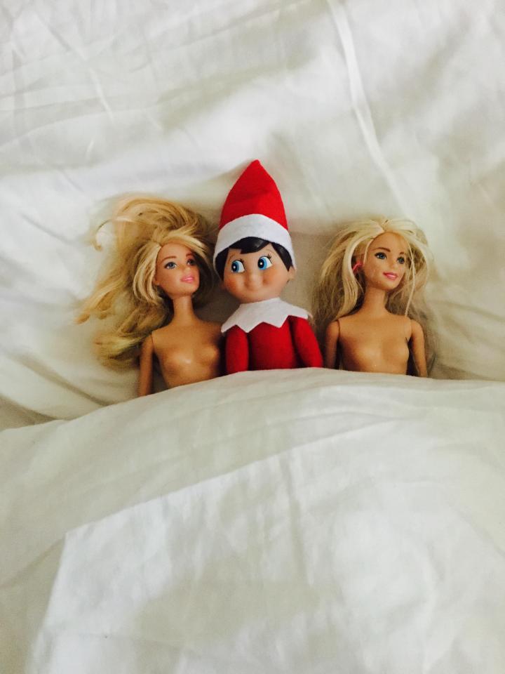 Has anyone else been using their Elf On A Shelf to bribe their kids this year? I found ours in bed with two Barbies on day three