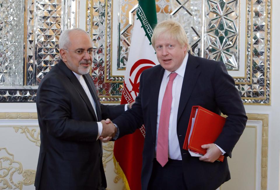  Boris Johnson meeting Iranian foreign minister Mohammad Javad Zarif in Tehran yesterday