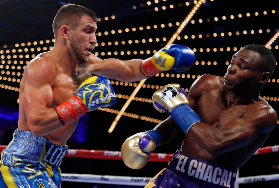 Vasyl Lomachenko beat Guillermo Rigondeaux after the Cuban retired on his stool at the end of the sixth round