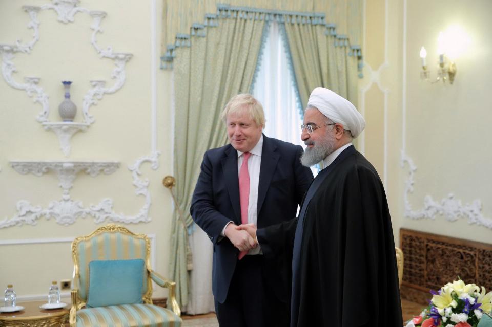  Boris Johnson meeting the president of Iran Hassan Rouhani today