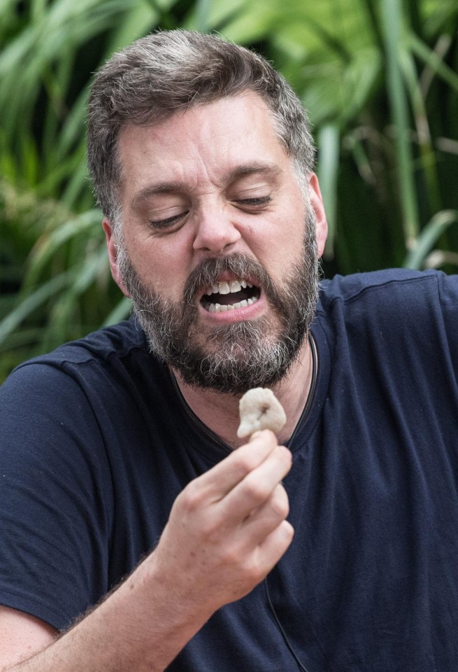 Iain admitted playing up to the cameras in one of the eating trials