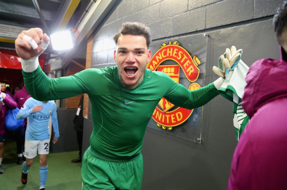  Ederson in the tunnel after Manchester City's win at Old Trafford