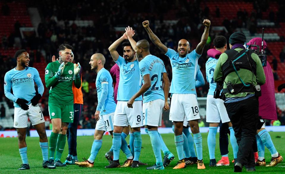  Manchester City's celebrations continued down the tunnel and into their dressing room