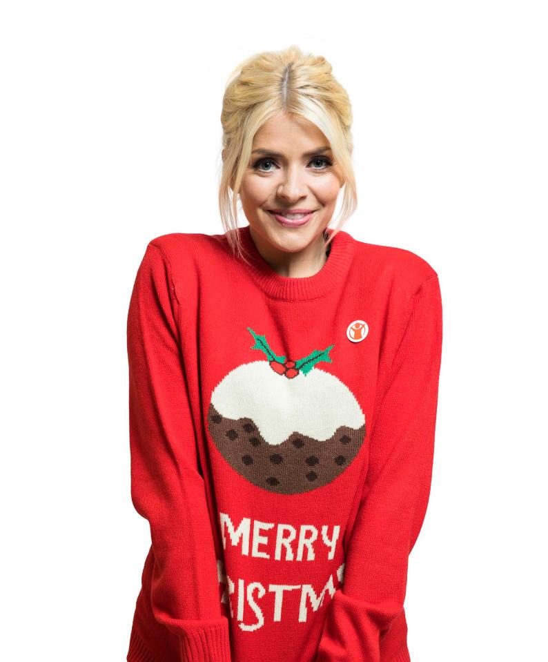  Christmas pudding never looked as good as it does on Holly's cheesy Christmas knit