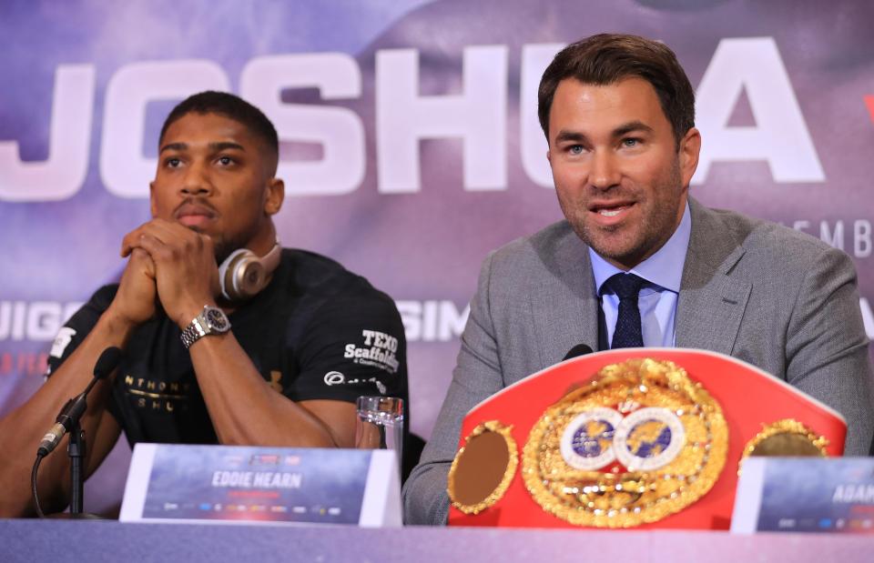 AJ's promoter Eddie Hearn has said that an agreement is close