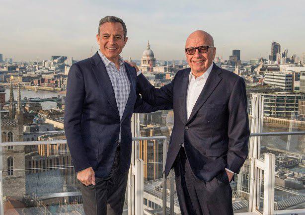  Walt Disney chief executive Bob Iger pictured with Fox owner Rupert Murdoch