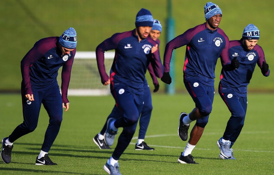  Manchester City in training as they close in on a European record for consecutive wins