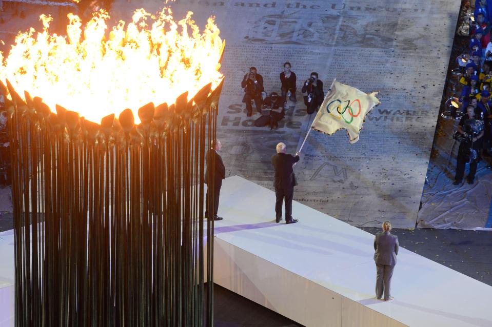 The Olympic Flame seen here at the closing ceremony of the London 2012 Olympics.