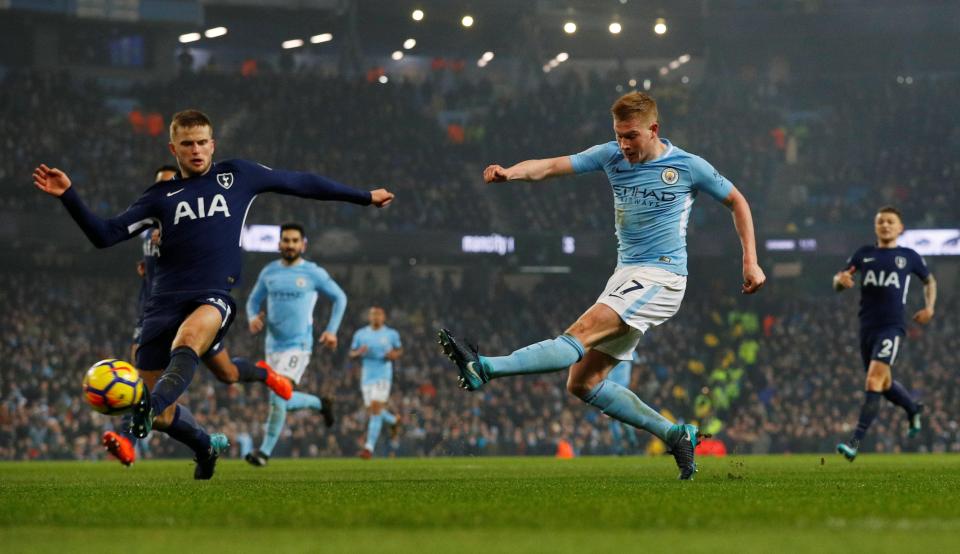  De Bruyne returned just two minutes later and smashed in an unstoppable left-foot shot