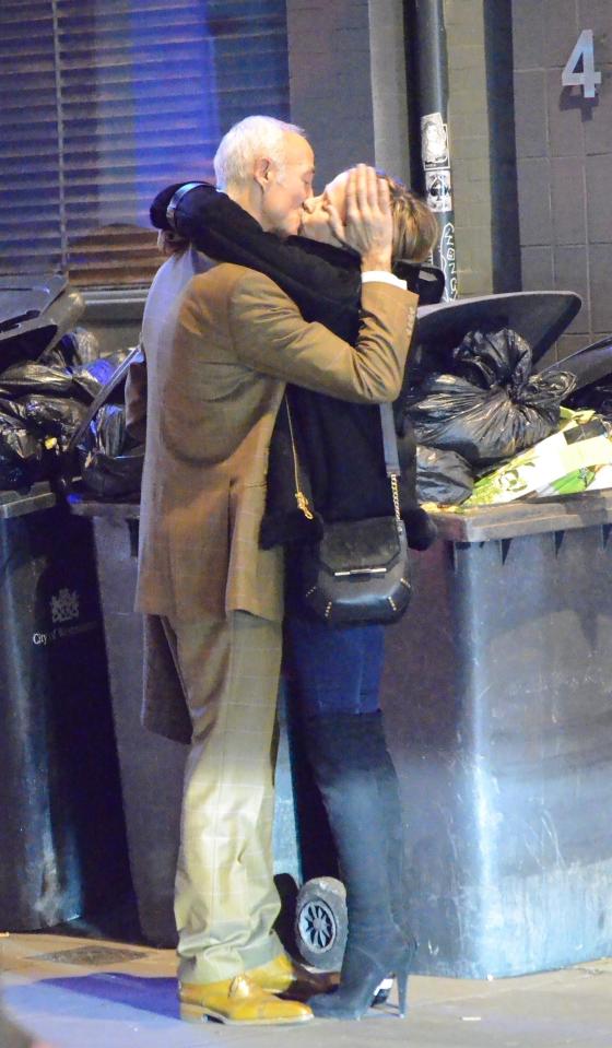  Andrew kissed his lucky companion by the bins