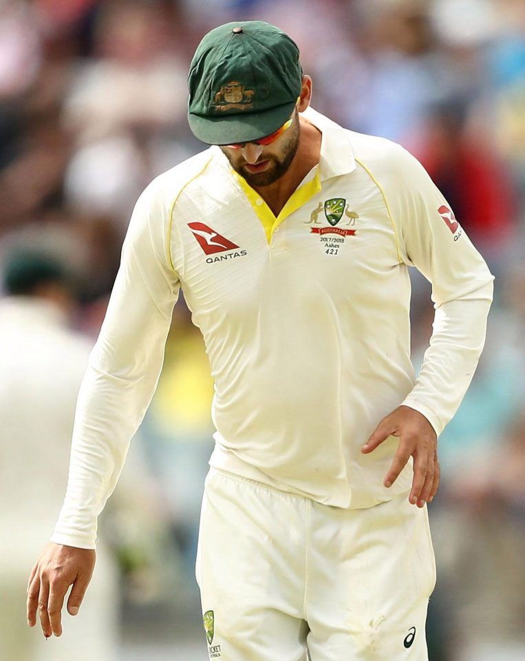  Spinner Nathan Lyon left the field with a finger injury but the Aussies did not need him