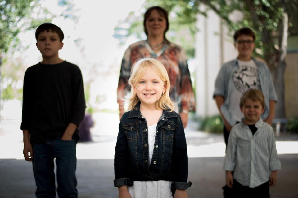  Kai, pictured with her mum and brothers, is finally her true self