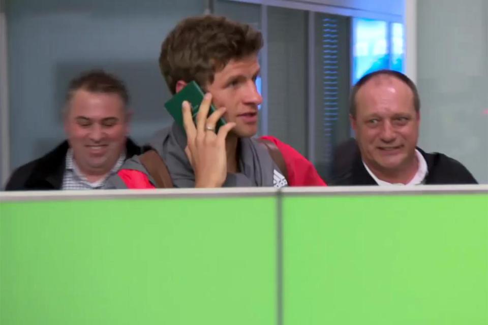  Thomas Muller found a novel way of avoiding questions from reporters