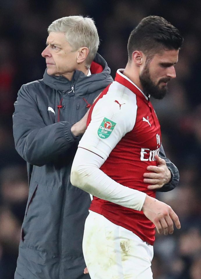  Olivier Giroud is likely looking at a spell on the sidelines