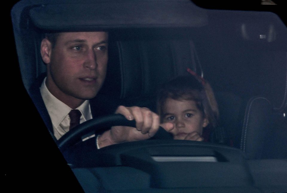  Prince William and Charlotte are seen making their way to Buckingham Palace for the festive meal yesterday