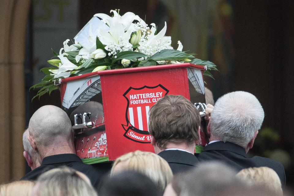  Sam's coffin bore the insignia of Manchester United and Hattersley