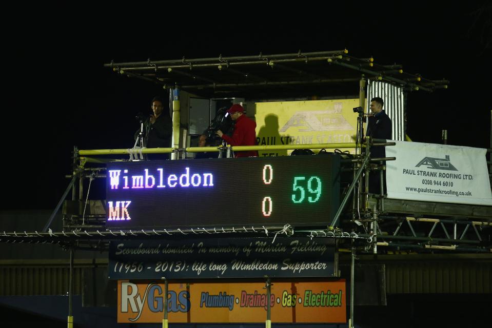  AFC Wimbledon refused to use the full name MK Dons on the scoreboard