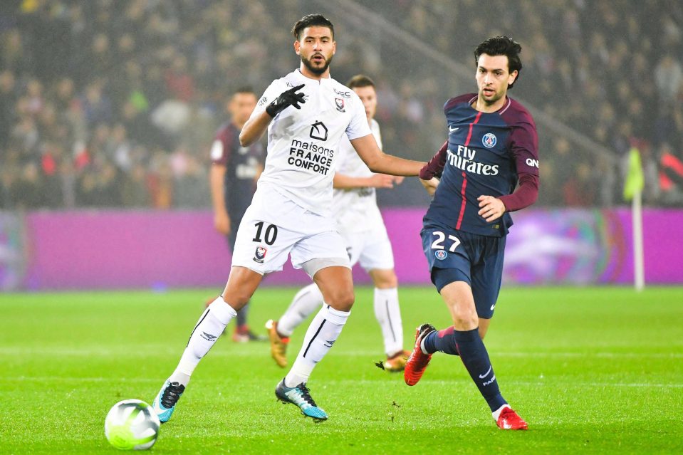 Javier Pastore in action against Caen in what could be his last match for PSG