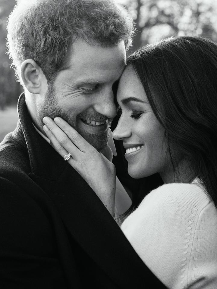 This black and white portrait shows how deeply the couple love one another