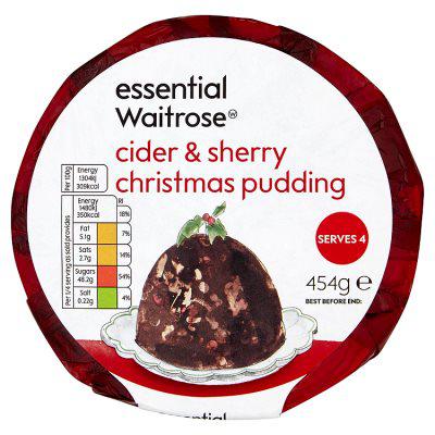  Waitrose essential cider & sherry Christ- mas Pudding (454g) £3.50