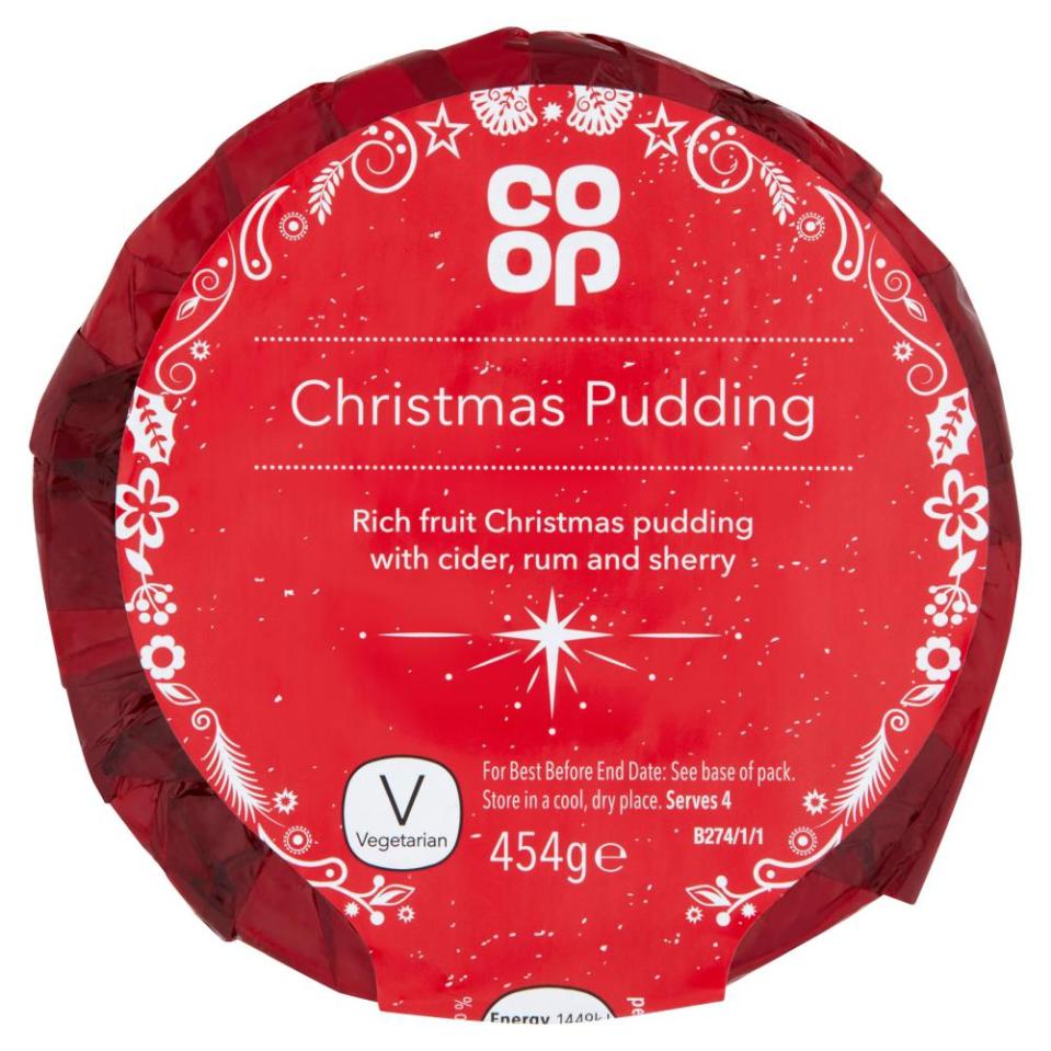  Co-op Rich Fruit Pudding with cider, rum and sherry (454g) £2