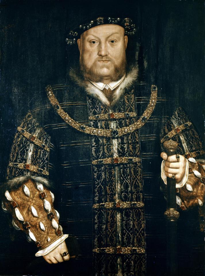  A portrait of Henry VIII, England's most notorious king who had six different wives, of which two were beheaded